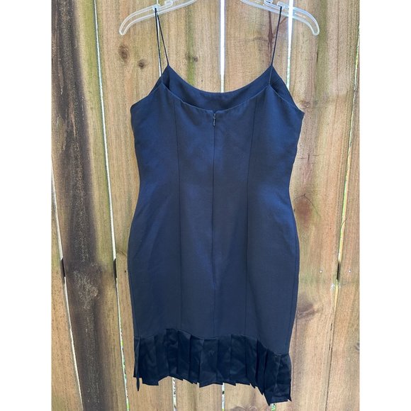 ROLAND NIVELAIS Black SILK LBD Flutter Hem COCKTAIL DRESS sz 10 - Picture 4 of 6